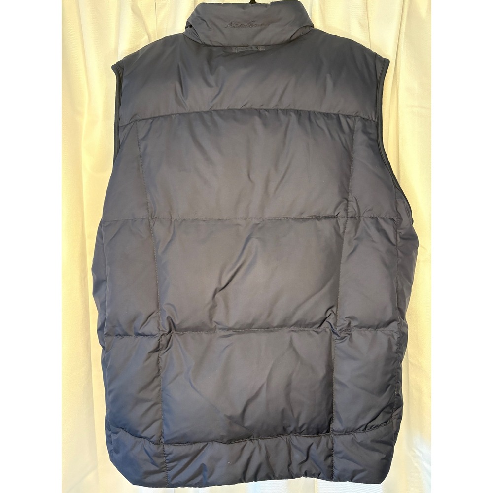 Vintage Eddie Bauer Men's XLT Premium Goose Down Puffer Vest Navy Blue Gorpcore - Picture 3 of 10